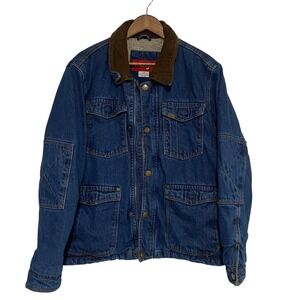 Wrangler Denim‎ Jacket Mens Large Jean Sherpa Lined Corduroy Collar Coat
